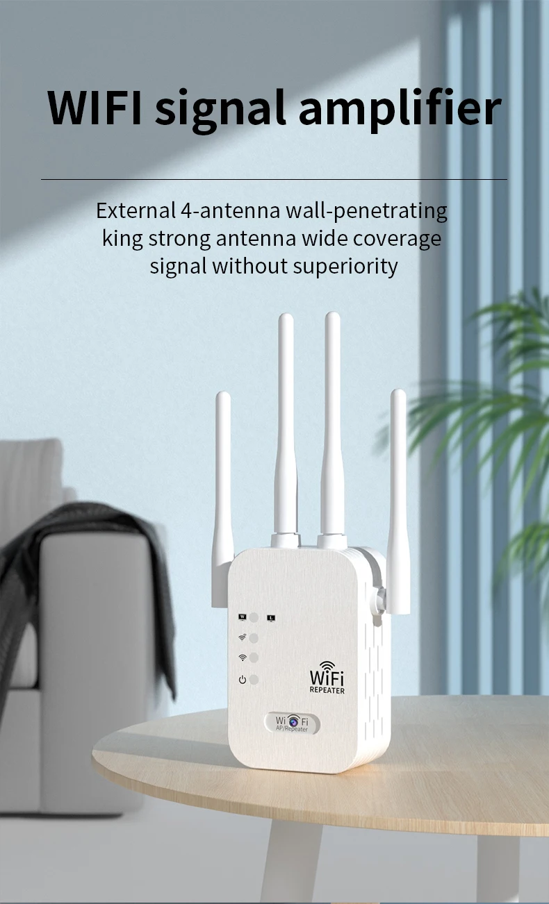 multifunctional Signal Booster WiFi Wireless Repeater Extender Large and wide angle motion detectionRemote European standard