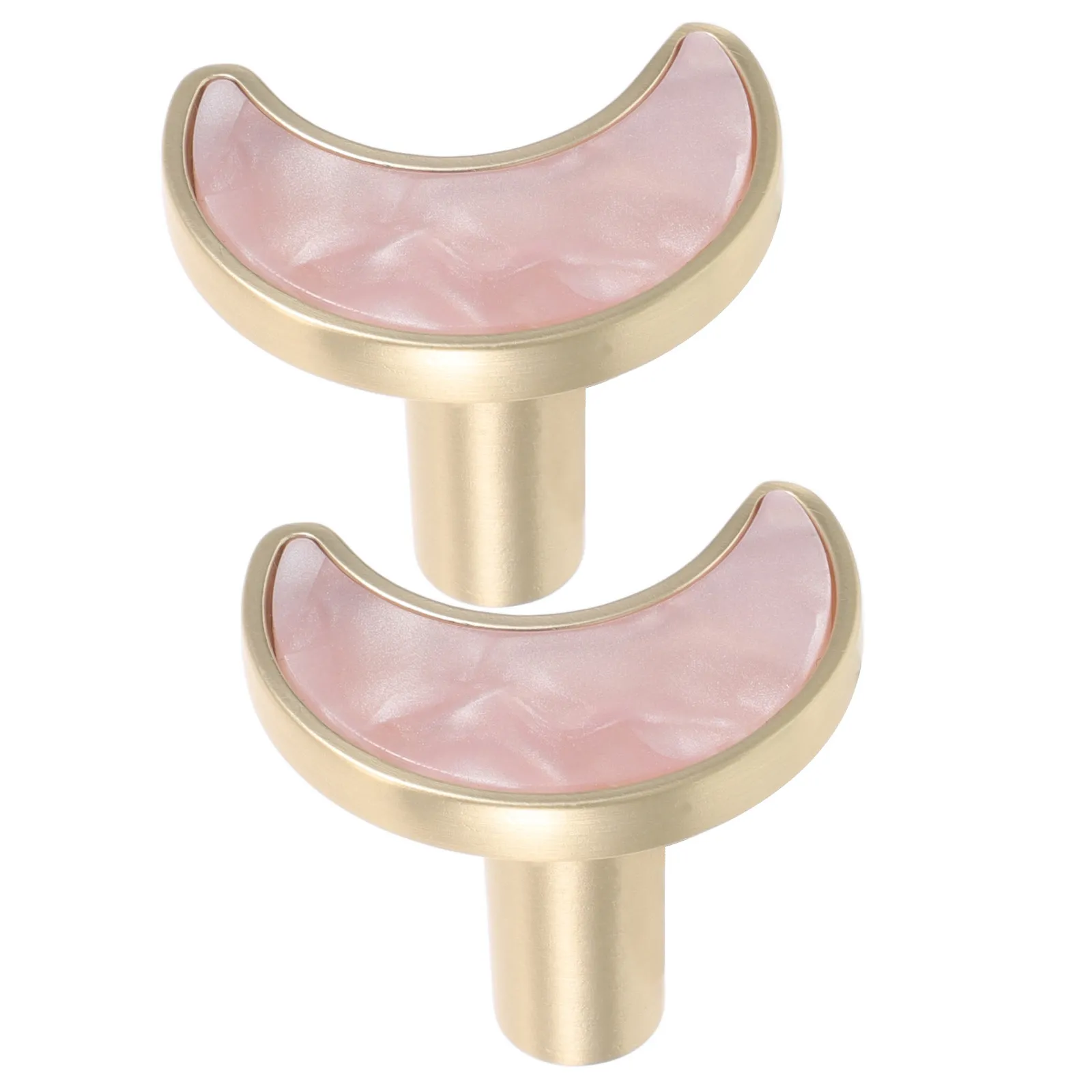 Moon-Shaped Cabinet Knobs, Zinc Alloy Drawer Pulls, Single-Hole Installation, Modern Minimalist Hardware