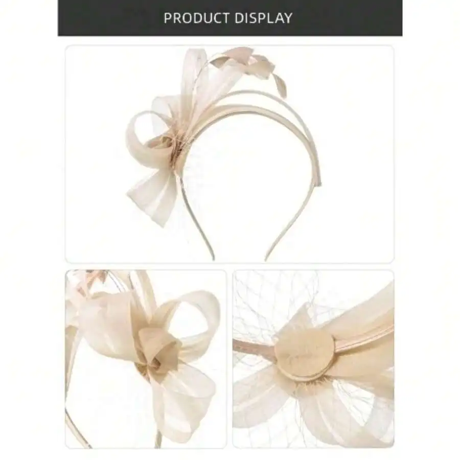 

Fascinator Headband With Feather And Tulle For Wedding Cocktail Derby Party