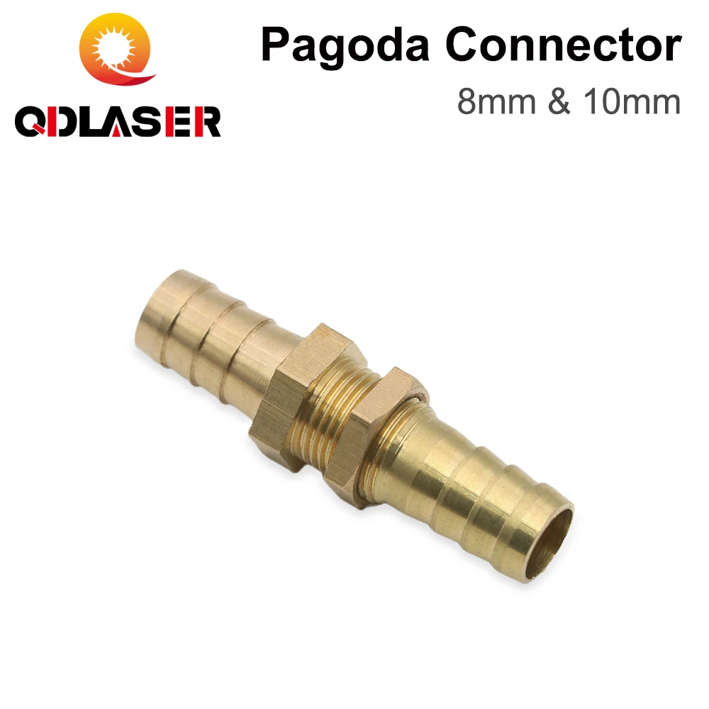 

QDLASER Copper Pagoda head 8mm&10mm Connector for Water Pipe Liquid Tube Gas pipe