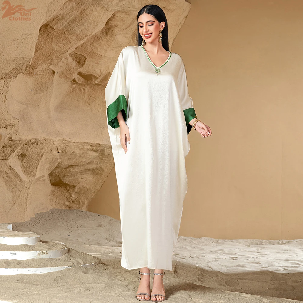 2025 New Diamonds Abaya Dubai Luxury Muslim Kaftan Dress for Women Kebaya Caftan Marocain Femme Vestidos Eid Islam Jalabiya Gown