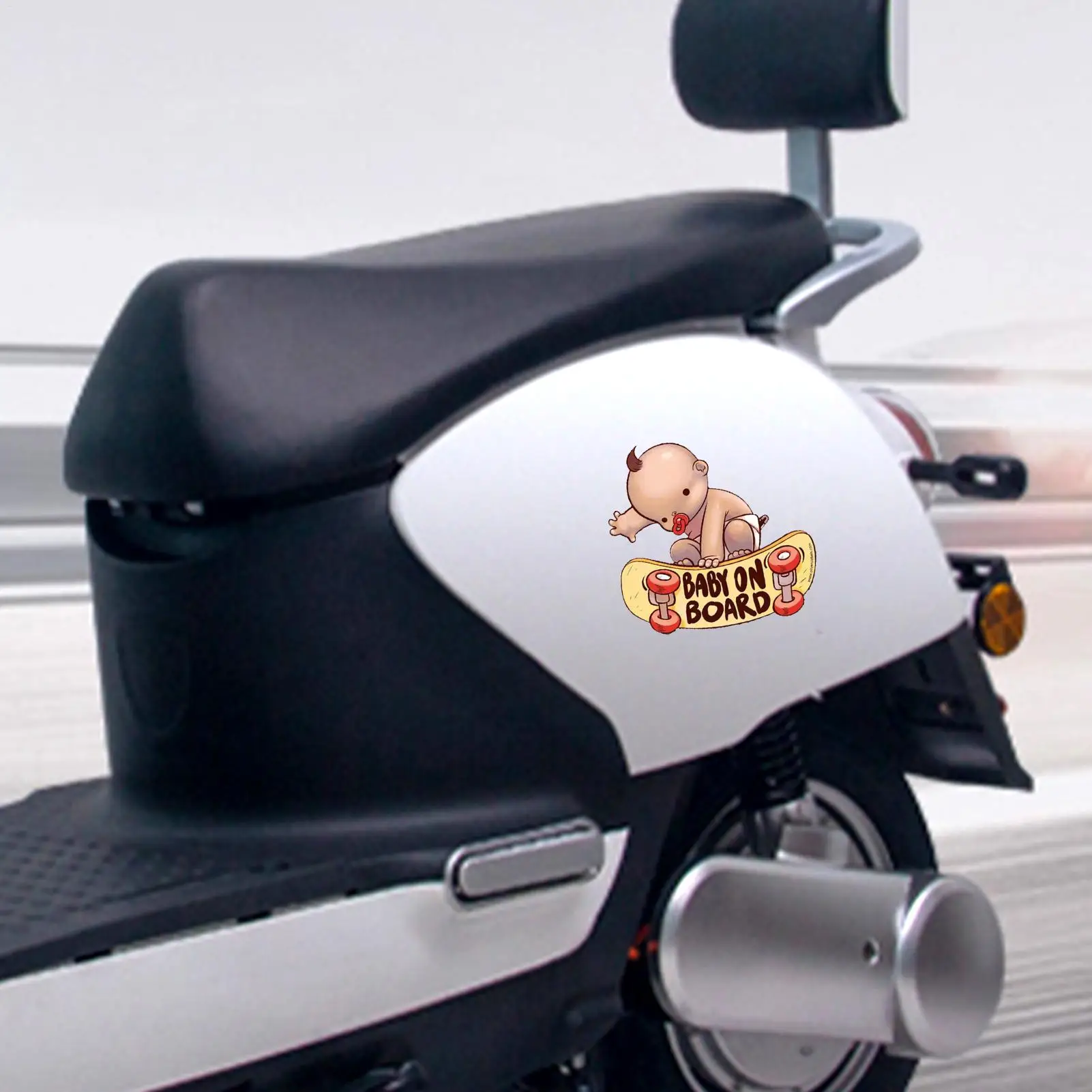 

Window Stickers For Car PVC Automotive Glass Cling With Baby Scooter Design Scratch-Proof Adhesive Stickers For Sedan