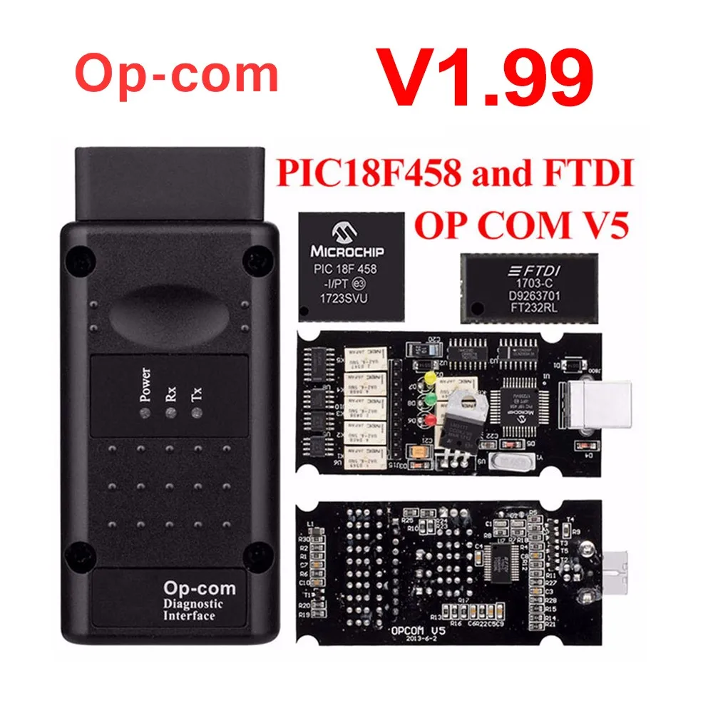 2022 OPCOM V 1.99 OBD 2 Auto Diagnostic tool opcom V1.99 with PIC18F458 FTDI for Opel OP COM CAN BUS V1.70 can be flash update