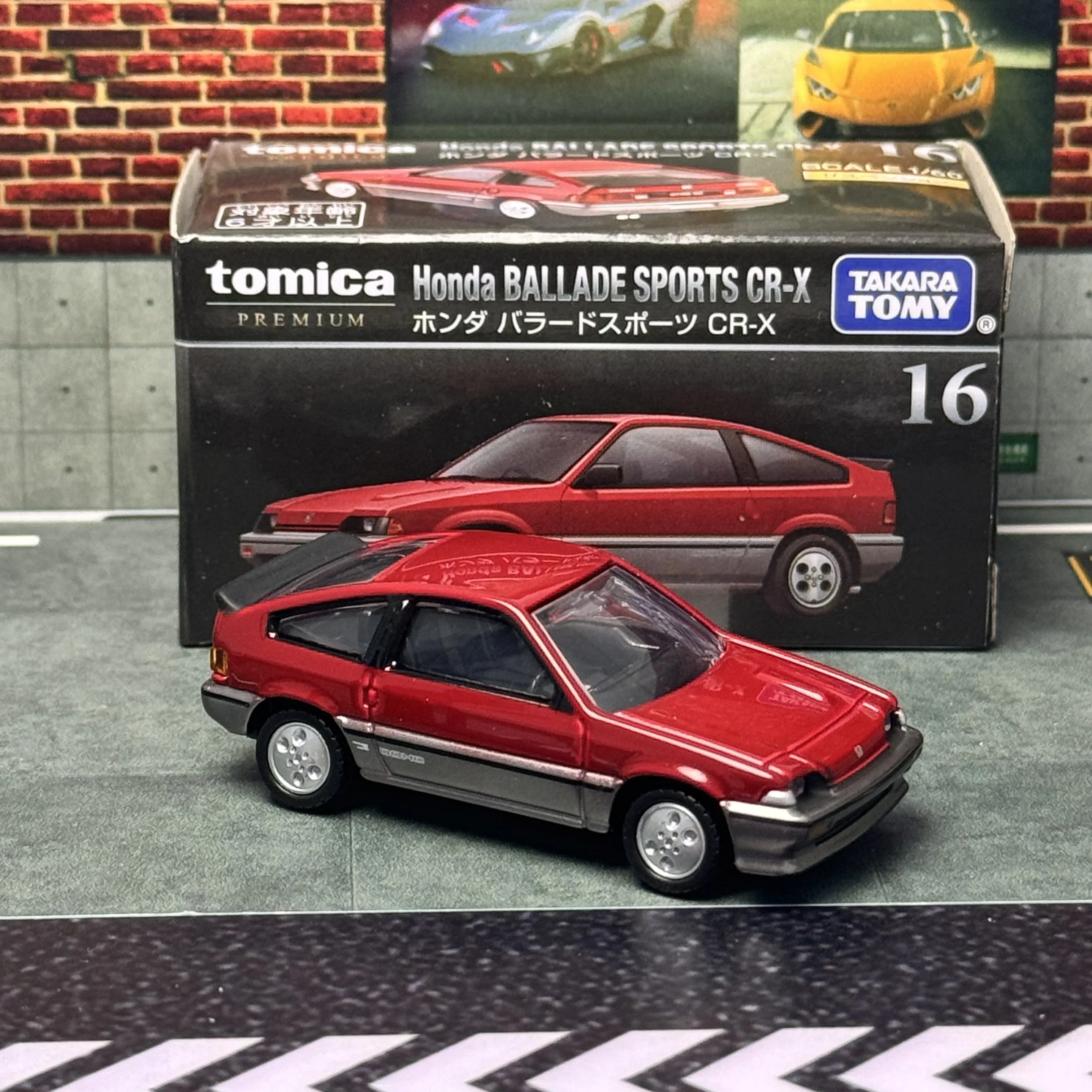 Takara Tomy Tomica Premium 16 Honda Ballade Sports CR-X Samochód Metalowy Model Odlewany Zabawki Prezent na Boże Narodzenie dla Chłopców