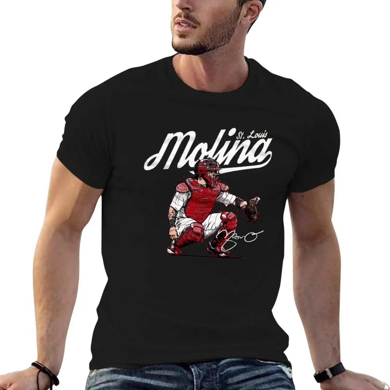 Yadier Molina T-Shirt Active Sports Short Sleeve Cotton Shirt