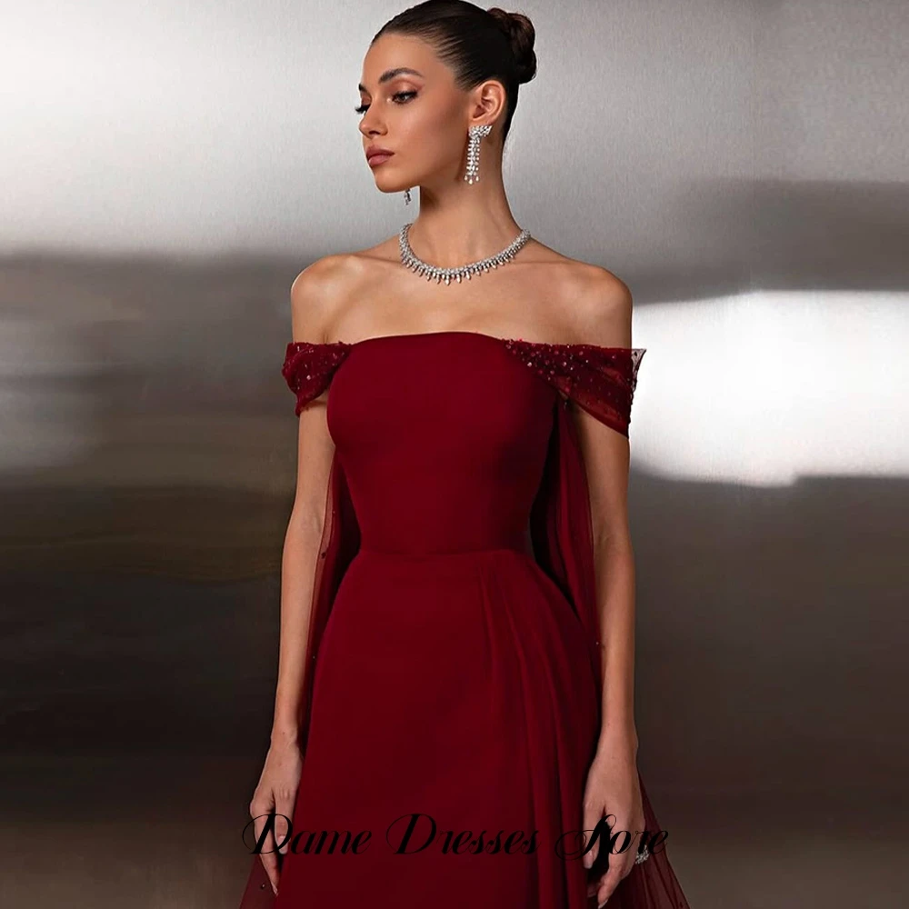 Burgunderrotes Jersey-Meerjungfrauenkleid, maßgeschneidertes Partykleid, maßgeschneidertes schulterfreies Abendkleid, modische Promi-Kleider aus Tüll mit Pailletten