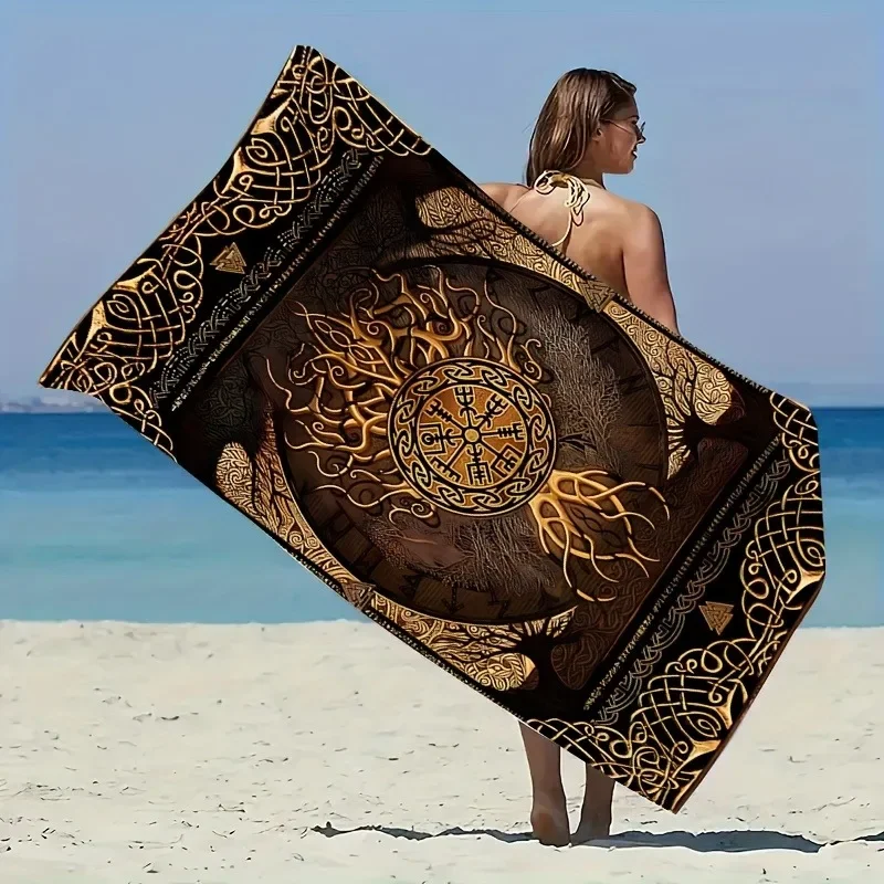 Viking Tree of Life Beach Towel: Unique Design for Stylish Beach Days Suitable for towels, bath towels, beach towels