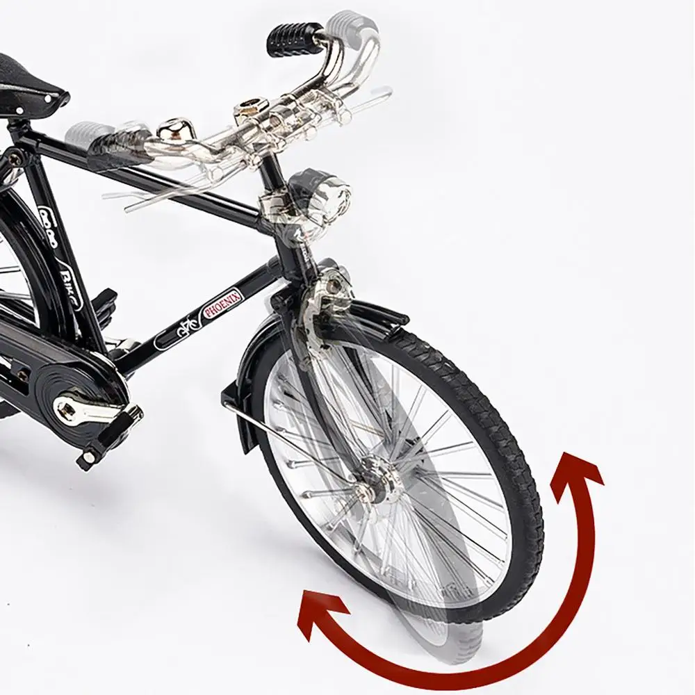 Mini bicicleta de dedo de aleación de Metal fundido a presión para niños, modelo Retro 1:10, con bomba de inflado, simulación de colección, regalo