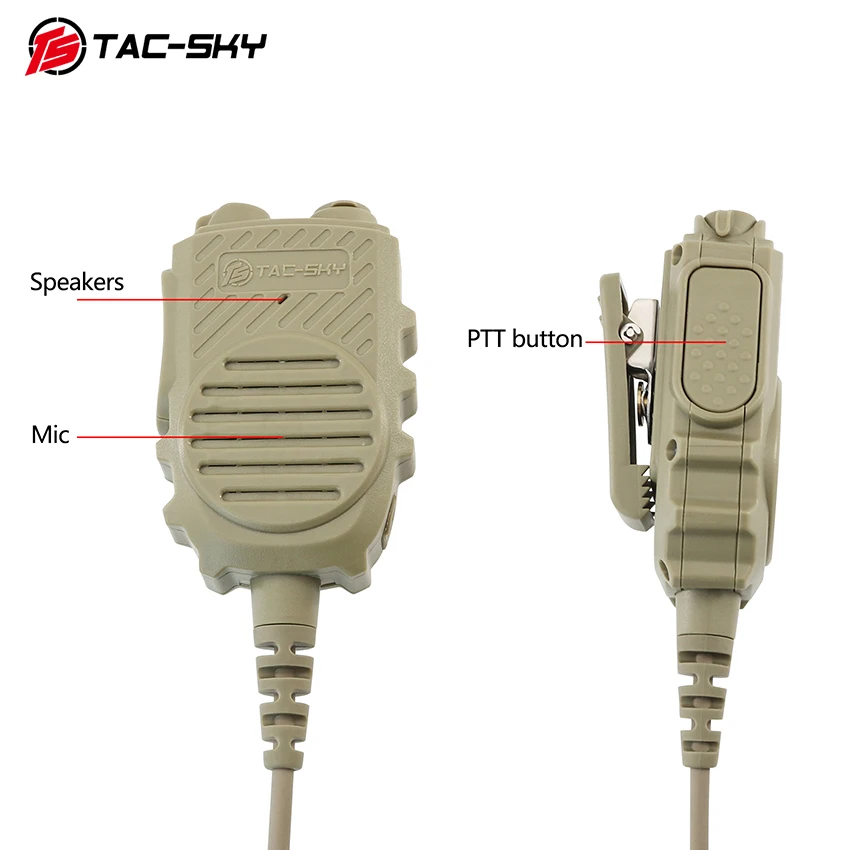 TAC-SKY Tactical PRC152 Headset Ptt 6 Pin Plug,Handheld Speaker,for Military Airsoft Headphones for PRC 152 PRC 148 Walkie Talki