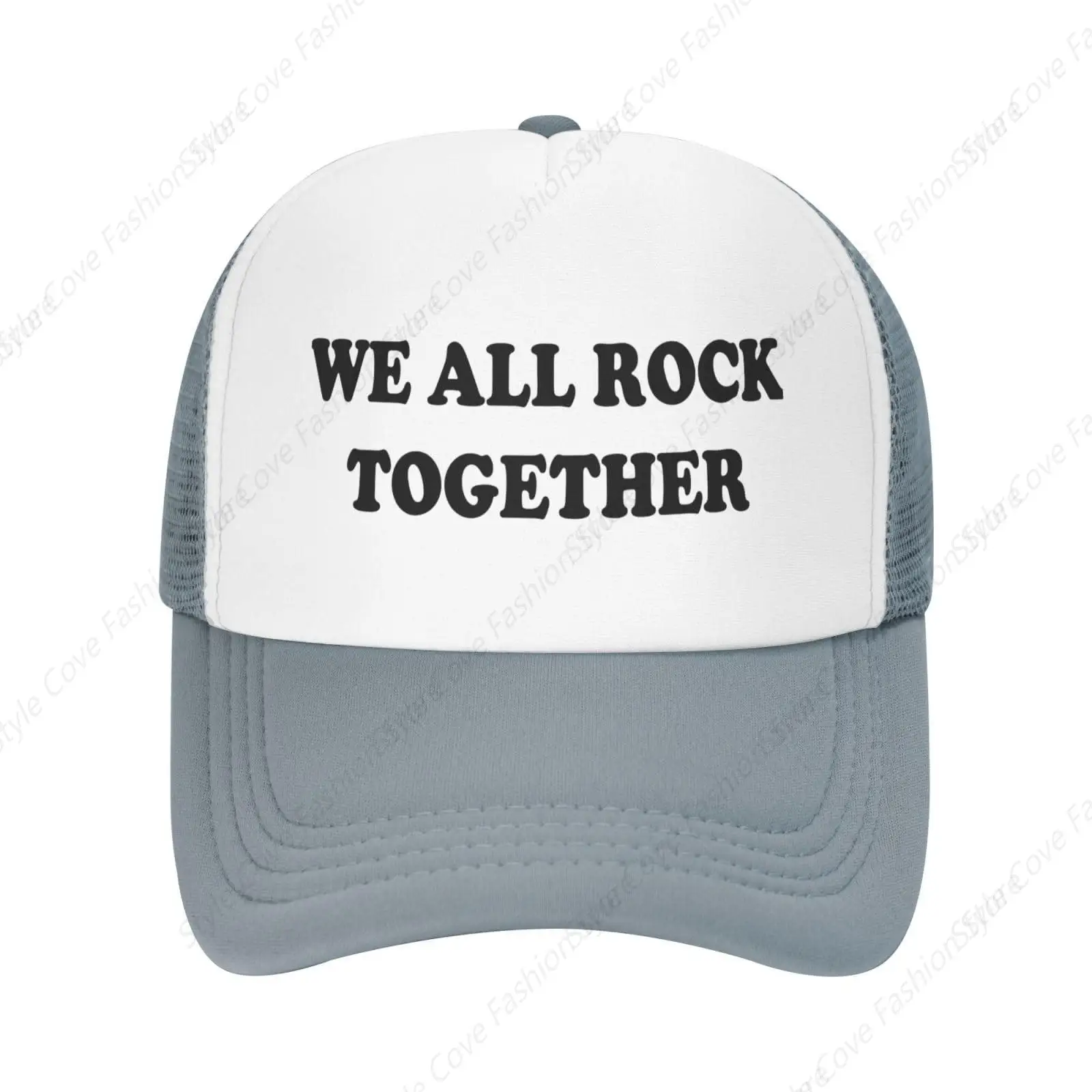 

Funny We All Rock Together Trucker Hats Unisex Baseball Hat Summer Adjustable Sunshade Hat Hip Hop Streetwear Truck Hats