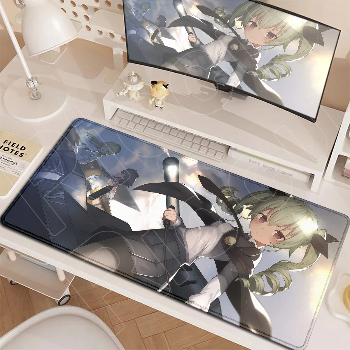 Girls und Panzer Laptop-Desktop-Tastaturmatte, große Gamer-Mausmatte XXL, rutschfest, für Büro und Zuhause, Anime Kawaii Girl Anchovy Mousepad – Detail 9