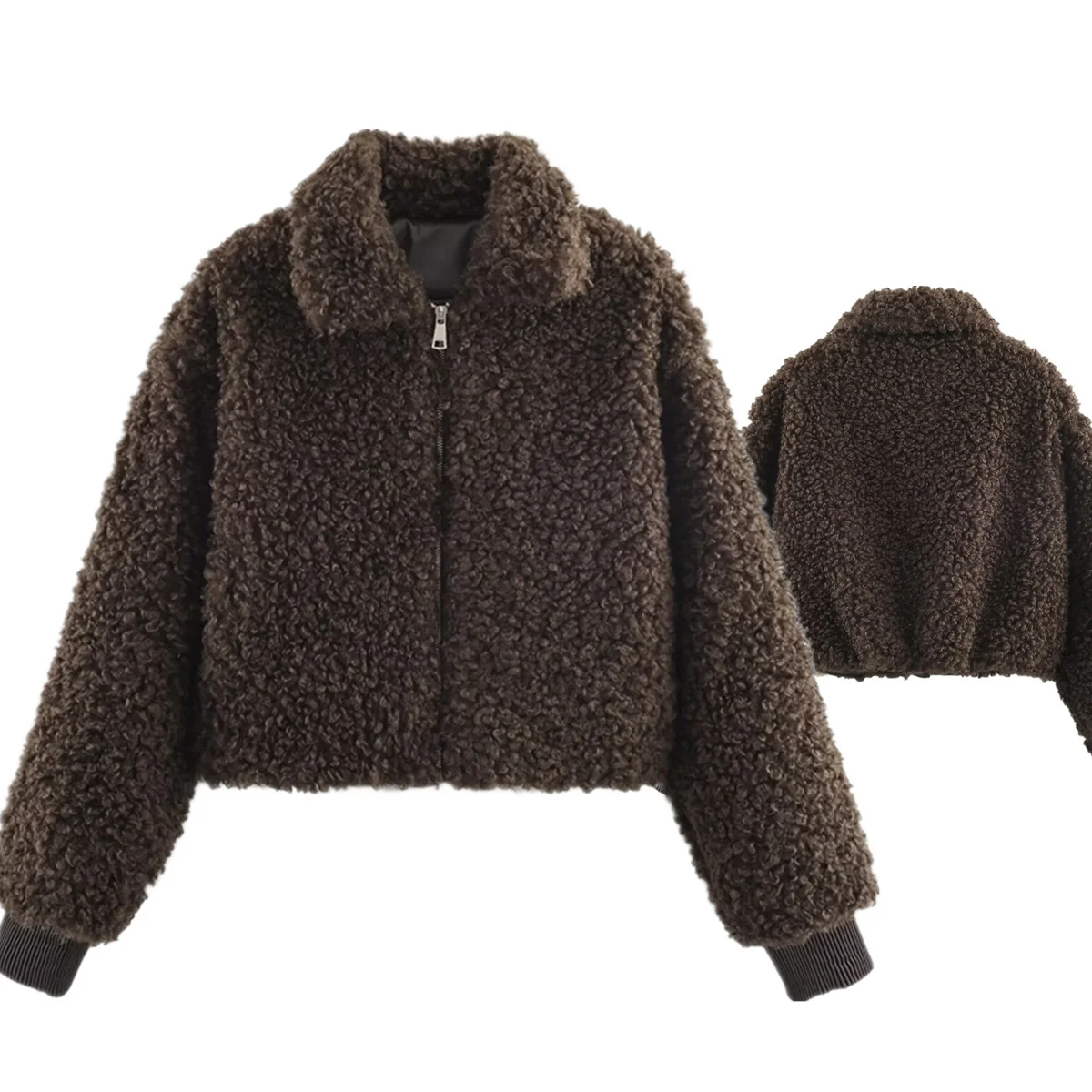 

Maxdutti 2026 Winter Women's Jacket Fashion Woman Clothes Tops Britain Vintage Fleece Jacket