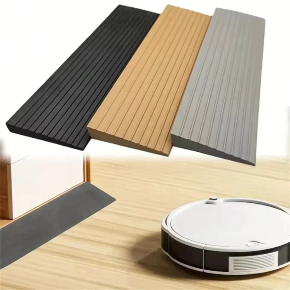 1pc 0.9m/35.43in Multi Purpose Ramp Mat Door Threshold Ramp Self Adhesive Durable Striped Stair Anti Slip Home Accessibility