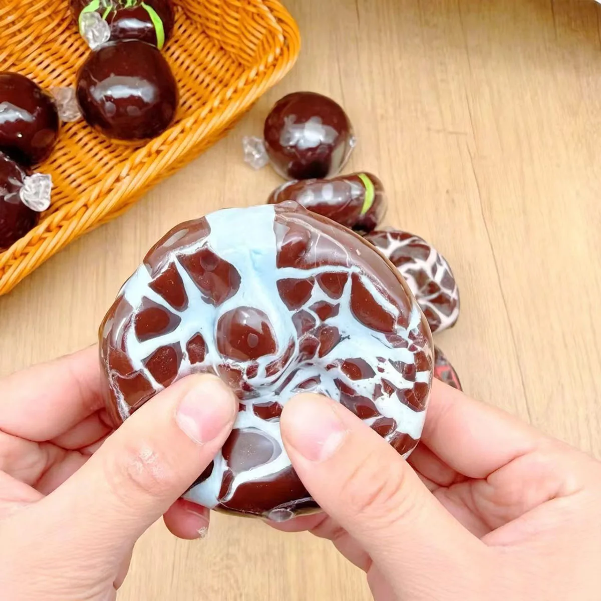 2026 New Crunchy Chocolate ASMR Handmade Ball Stress Anxiety Relief Slow Rebound Squishy Squeeze Sensory Fidget Gifts For Adults