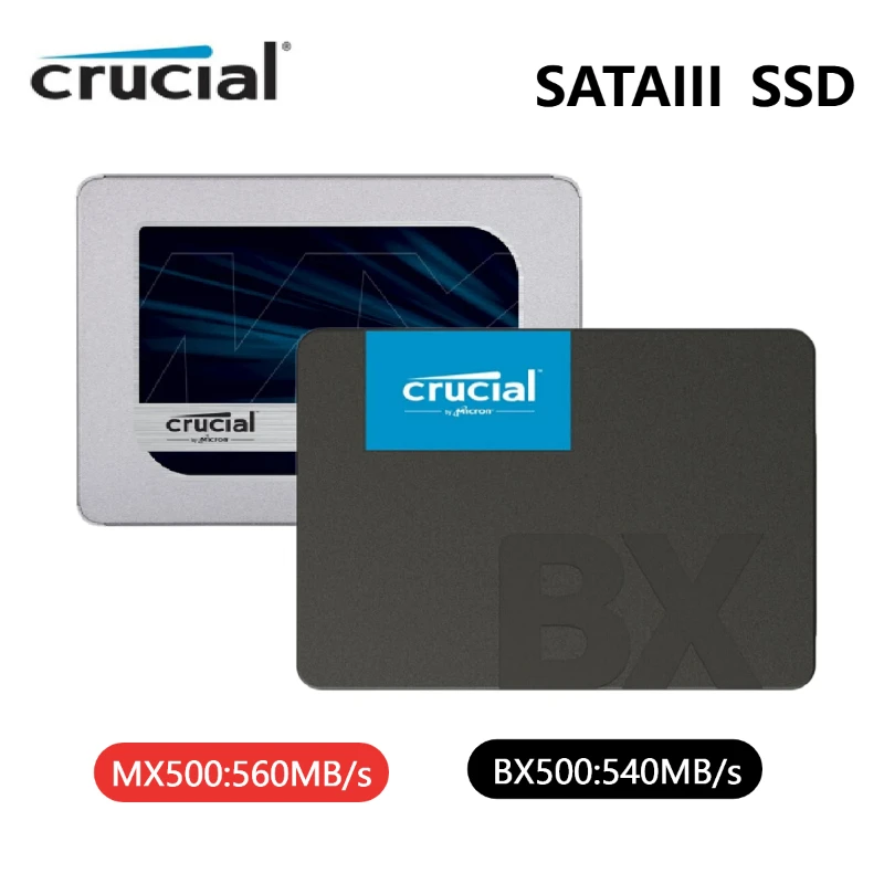 Crucial Internal Solid State Drive MX500 Hard Disk Drive 2.5 SATA3 SSD 2TB 500GB 1TB for Dell Lenovo Asus Laptop Desktop