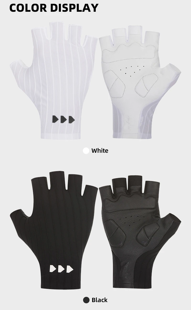 YKYWBIKE Fahrradhandschuhe Halbfinger Premium Schafsleder Aerodynamische Rennradhandschuhe Unisex Stoßdämpfende Fahrradhandschuhe – Detail 10