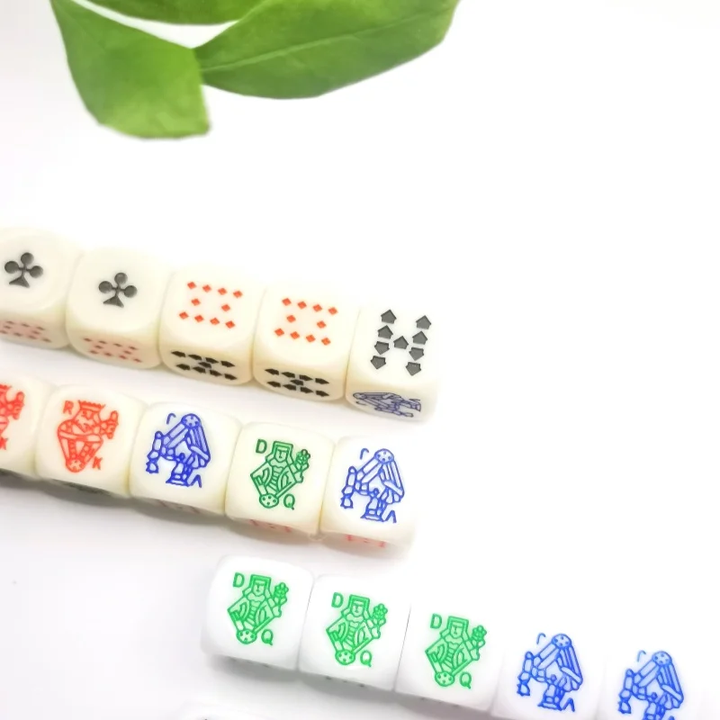 10 Pcs Poker Dice Puzzle Game Dice 6 Faces 16mm Dice D6 Dice Casino Board Game Dice