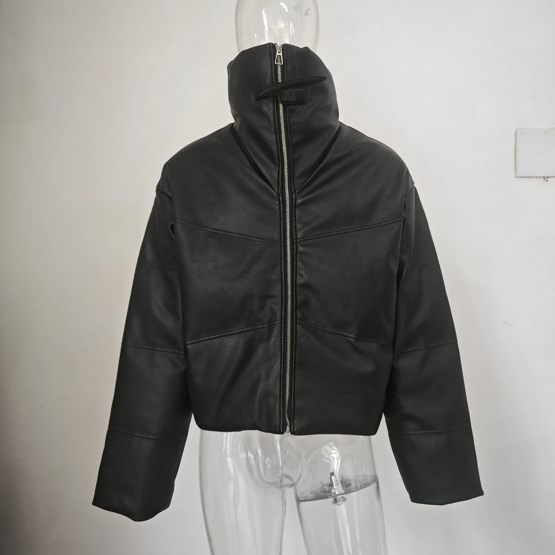 Pfnw americano vintage nicho design gola couro do plutônio algodão-acolchoado casaco para homem na moda quente inverno jaqueta de algodão para homem