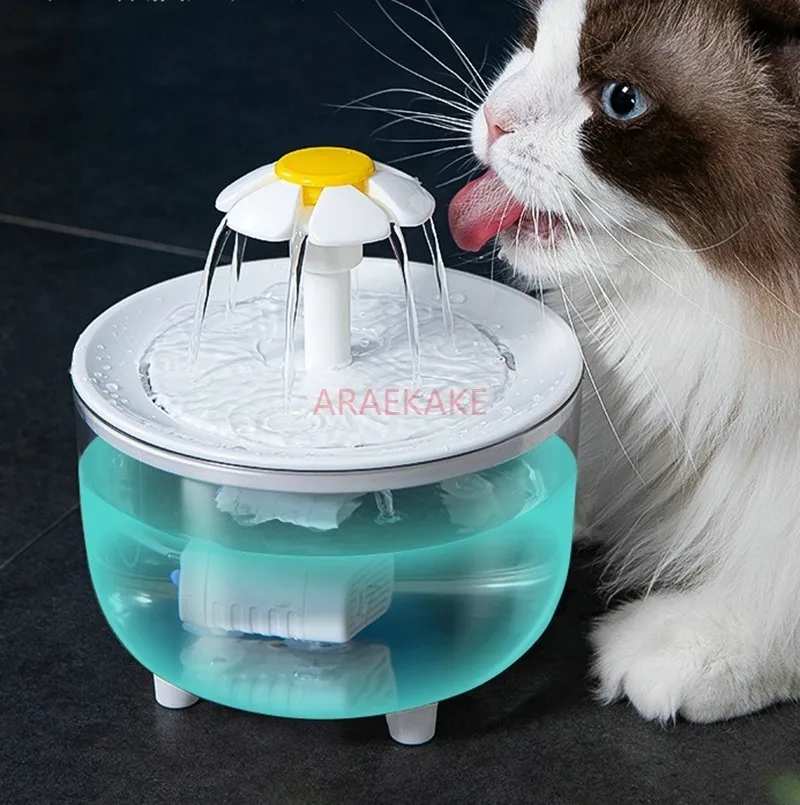 Cat water dispenser with automatic circulation, flowing water, drinking basin, pet dog, kitten water dispenser, intelligent