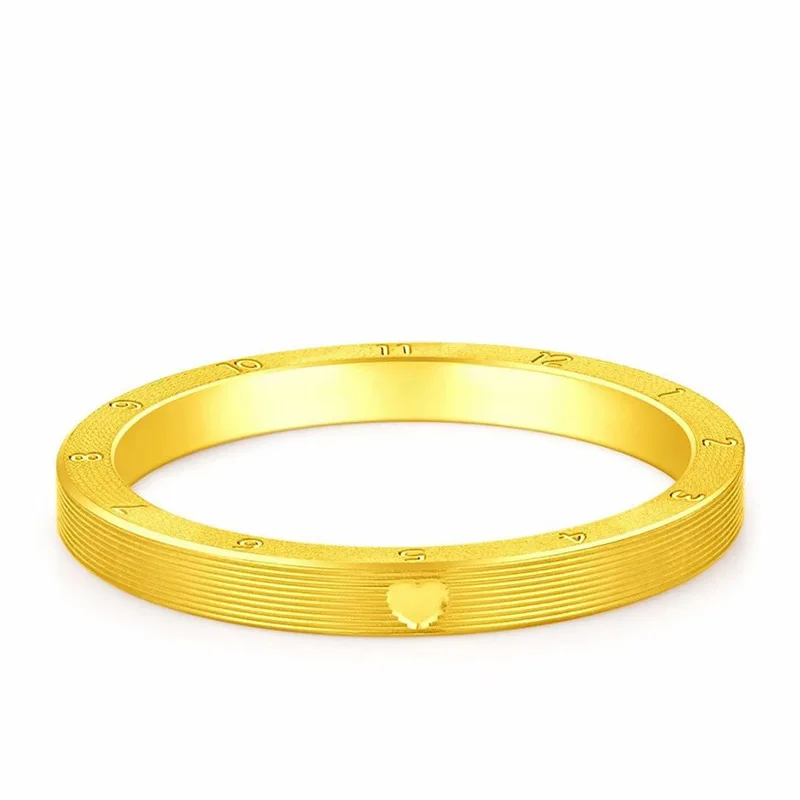 

High quality 18K gold ring digital love ring couple ring AU750 ring Valentines Day gift ring for girlfriend gold seal