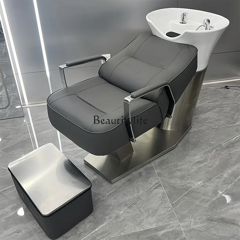 

02High-end barber shop hair salon special shampoo bed hair salon punch bed