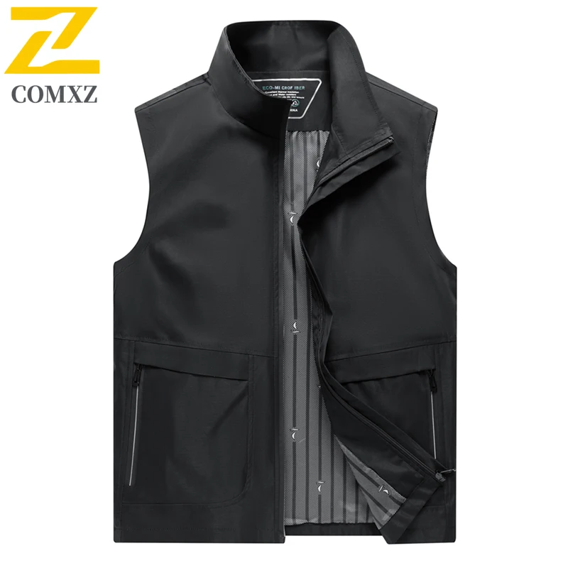 

Autumn Men's Multi-pocket Vests Casual Fishing Breathable Mesh Vest Sleeveless Jackets Man Camping Waistcoats Work Clothing 7xl