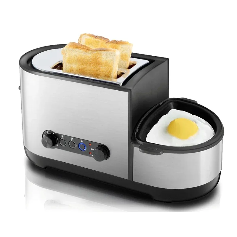 stainless steel Digital extra wide slot 2 slice toaster for sandwich/bread  classic oval, reheat/defrost/ 7 level shade toaster