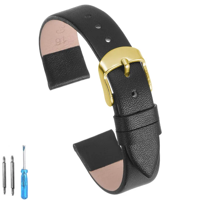 Ultra-thin genuine leather watch strap wrist strap wrist strap  12mm 14mm 16mm 18mm 20mm 22mm  white black