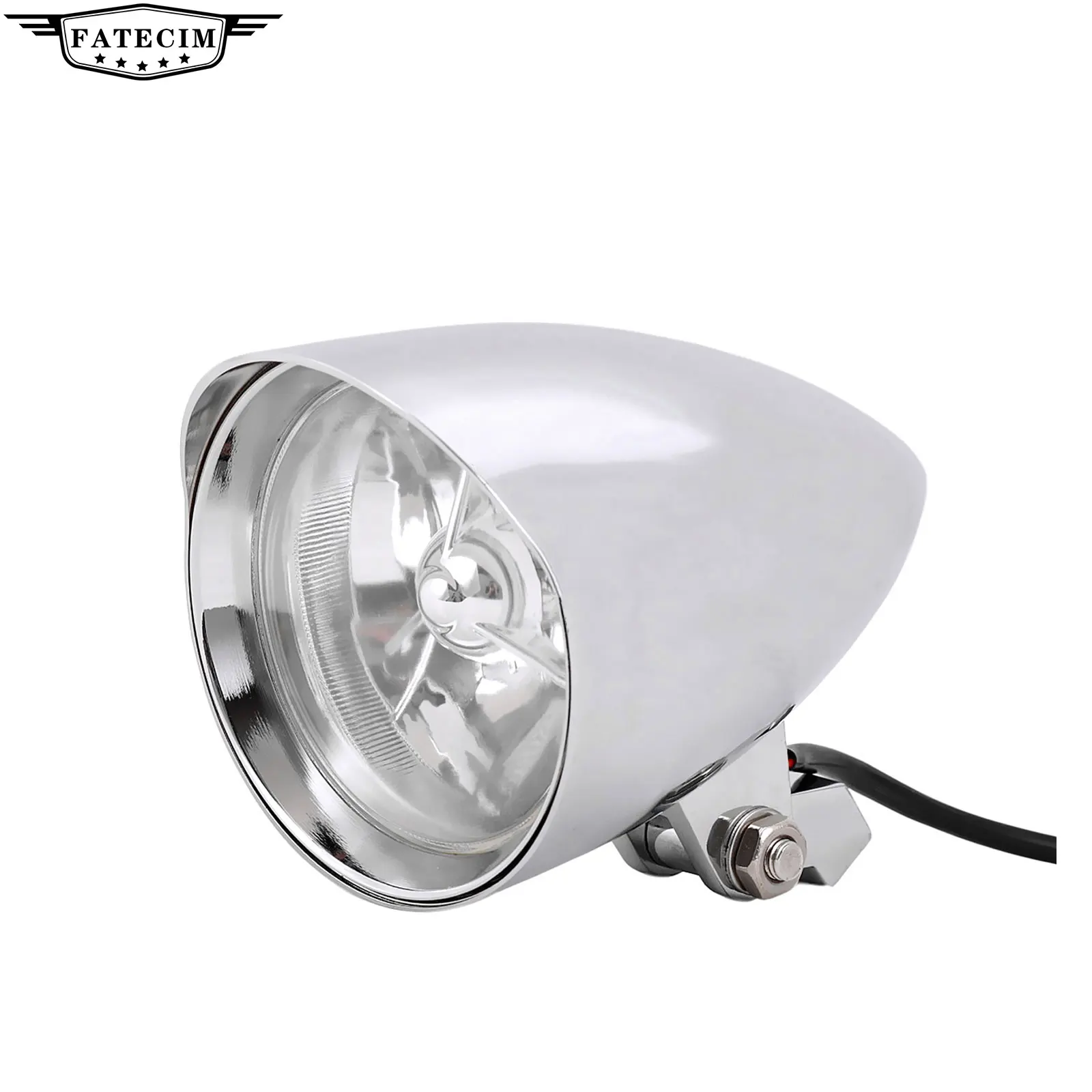 

Motorcycle 4.5" Aluminum Tri Bar Visor Bullet Alloy Headlight Lamps For Chopper Bobber Cafe Racer