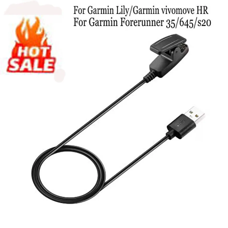 

1M USB TPE Cable Charging Clip with Magnetic Charg Accessories For Garmin Lily/Garmin Vivomove HR/Forerunner 35 Watch Charger