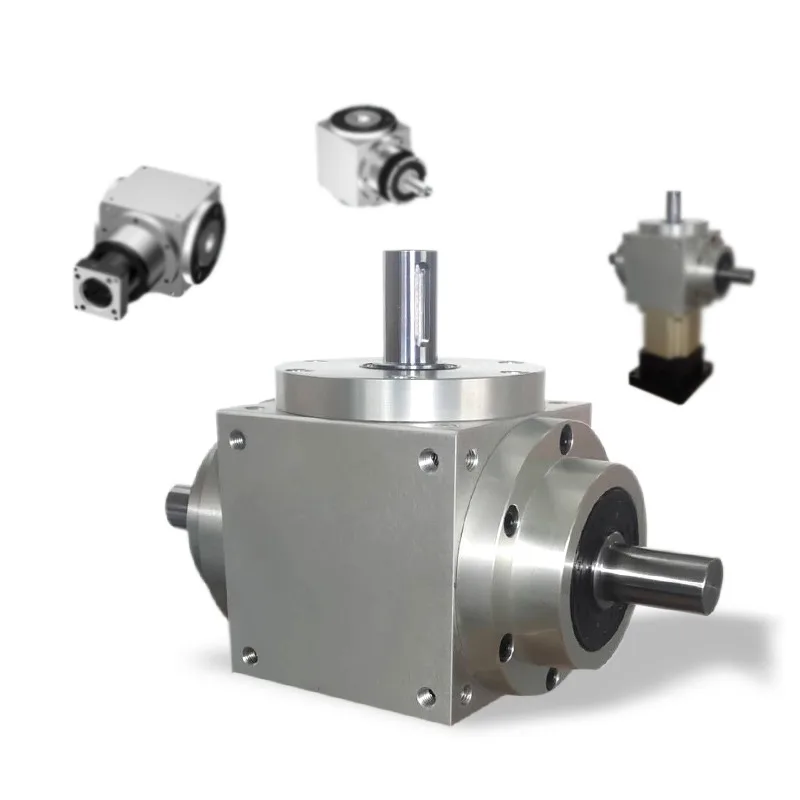 Customizable 90 degree right angle spiral bevel servo motor reducer gearbox single and double hollow