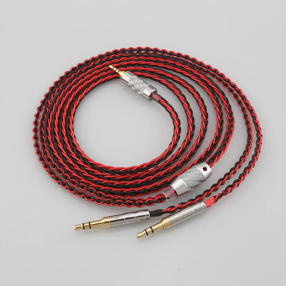 High Quality Red Black Headphone Earphone Cable For Beyerdynamic T1 T5P II AMIRON HOME Denon AH-D600 AH-D7100 Headphone