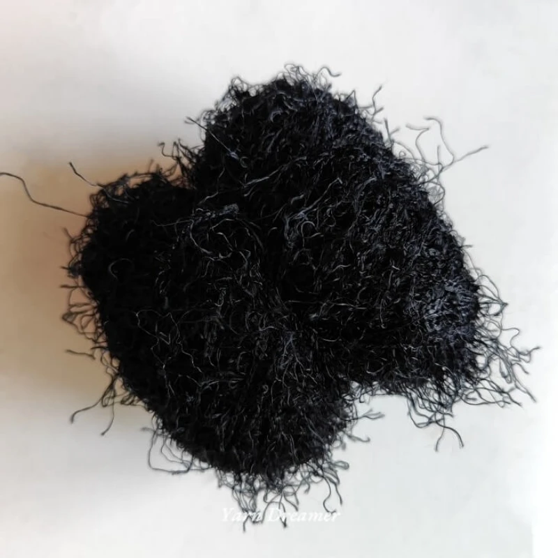 3 Colors - Glitter Plush Yarn 100g Soft Yarns for Knitting and Crochet Thread White Long Feather Fancy Hand Knitting Yarn Black