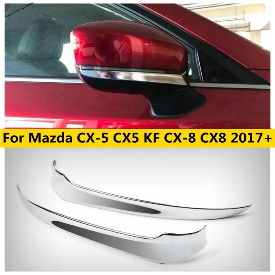 

ABS Chrome Car Rearview Mirror Strips Cover Trim Decorate Frame Accessories Fit For Mazda CX-5 CX5 KF CX-8 CX8 2017 - 2024