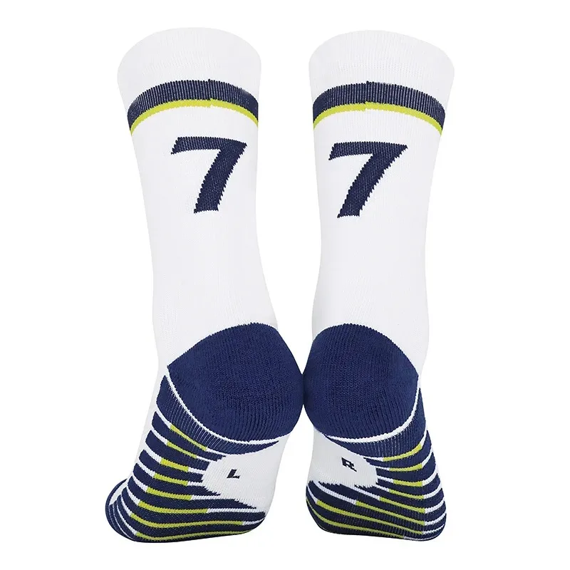 Blue Yellow Number 10# 7# Kids Soccer Socks Men\'s Football Sports Short Socks Outdoor Running Fast-drying Breathable Non-Slip