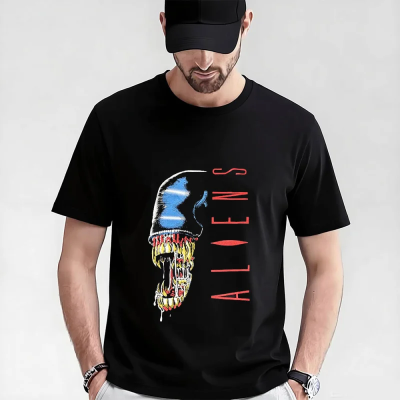 

Retro Horror movie Alien Sic-Fi Gift T-Shirt Weyland Xenomorphe Graphic clothes 0320 Large size tops S-6XL 100% cotton print Tee