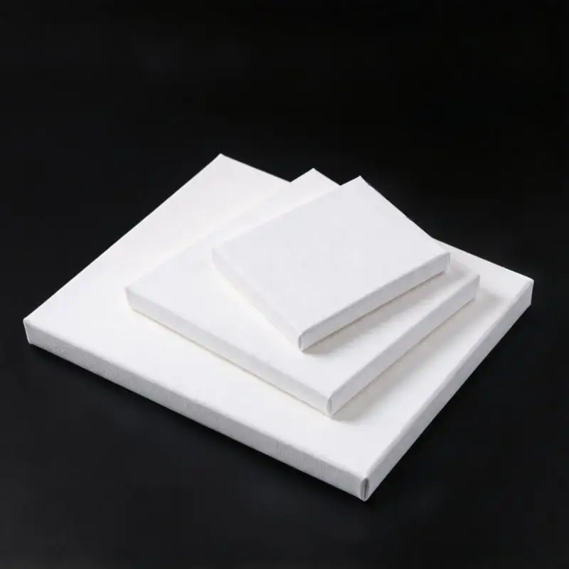 1/5pcs White Blank Square Painting Canvas with Wood Frame Primer for Oil Acrylic Watercolor Artist Art