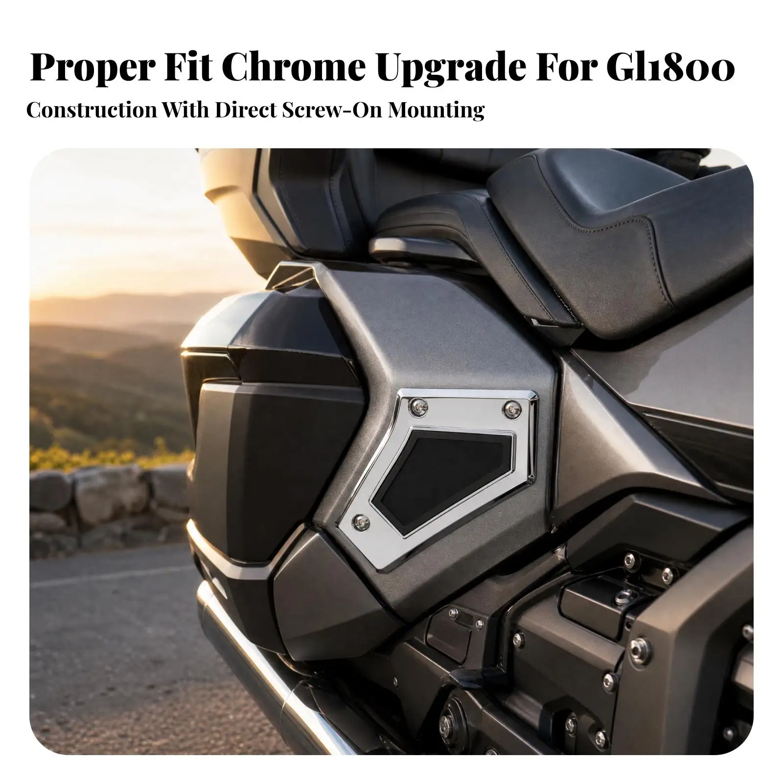 Motorcycle Side Cover Trim for Goldwing GL1800 2018-2024 ABS Electroplated Silver Fairing Guard Panel