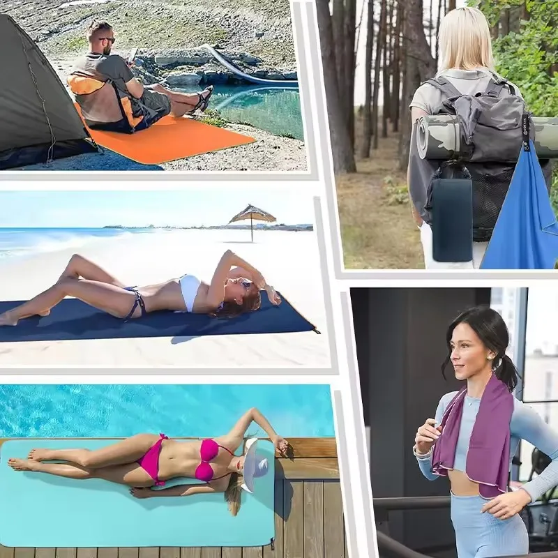 Quick-dry yoga towel, microfiber, ultra-thin fabric, double-sided plush towel, 40x80cm / 76x152cm