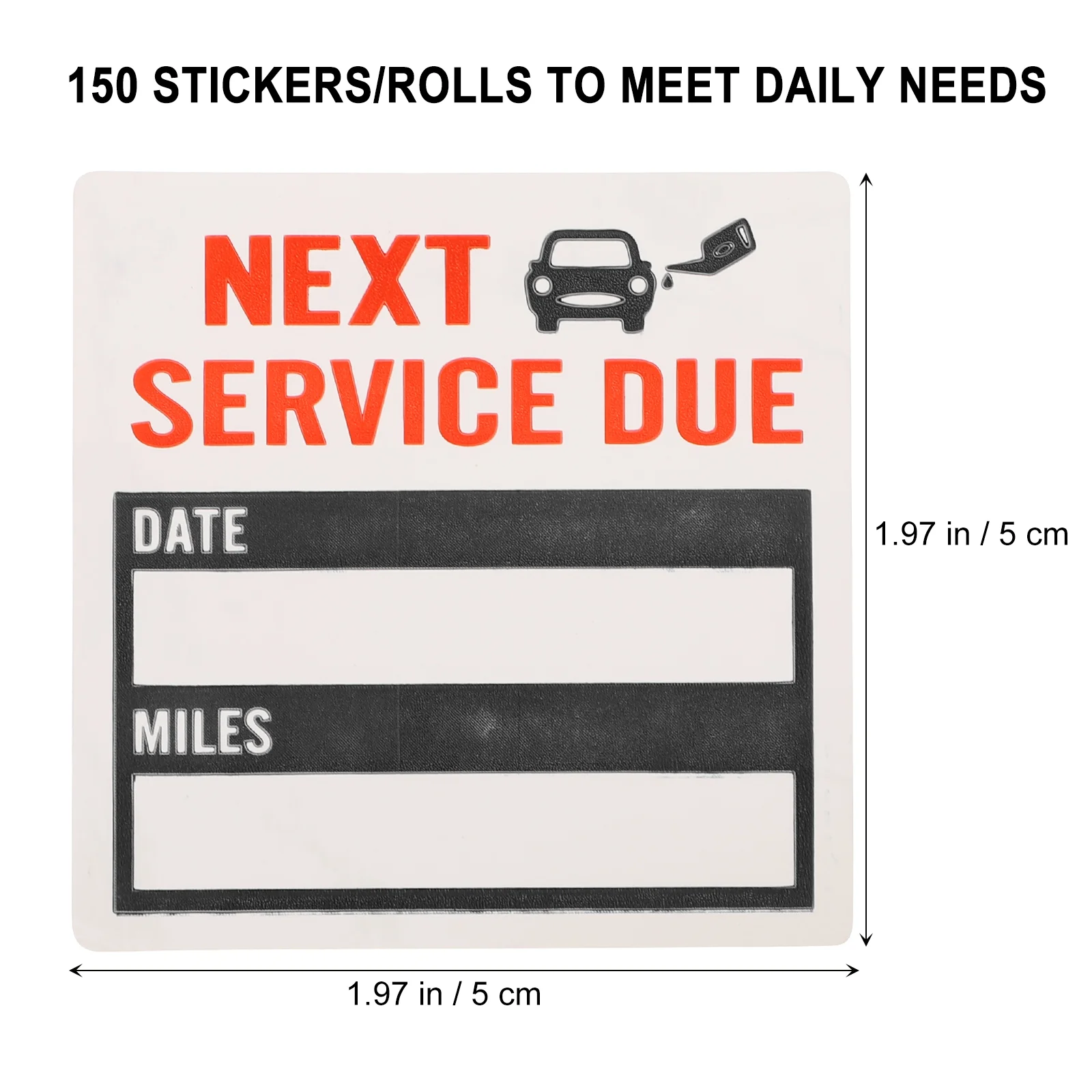 Label Sticker Service Reminder Labels Due Stickers Window for Car Adhesive Nail