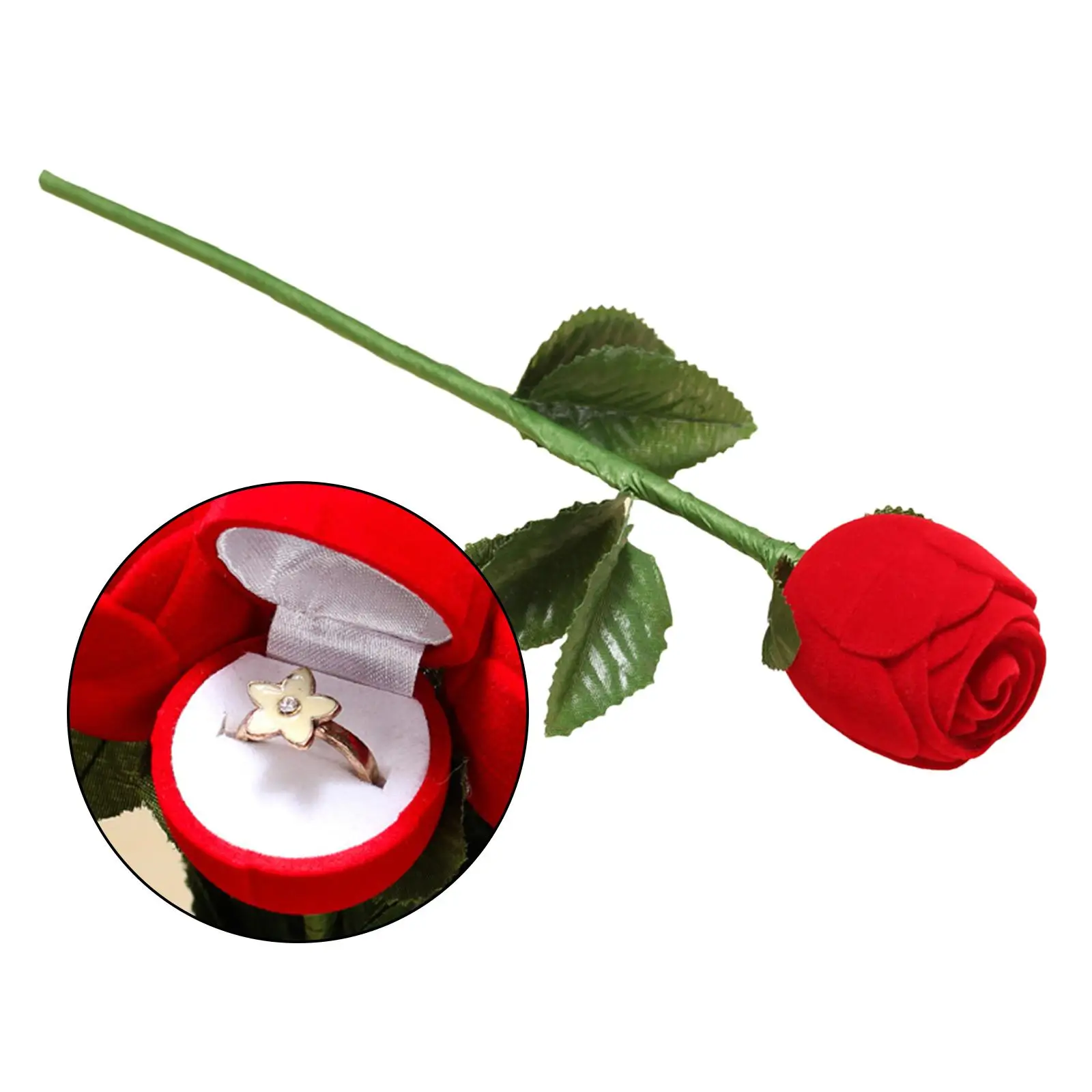 

Red Simulation Red Rose Romantic Engagement Wedding Jewelry Gift Box