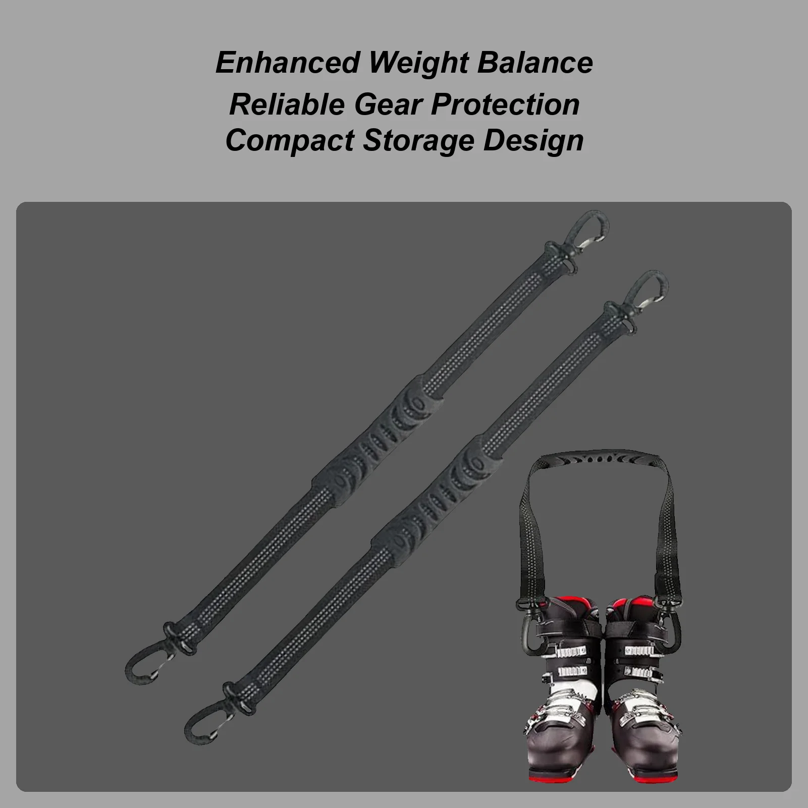 التزلج التمهيد الناقل الأشرطة 2 قطع قابل للتعديل زلاجات ثلجية الشتاء والعتاد على الجليد التمهيد حزام الرافعة للرجال النساء الكبار المهنيين