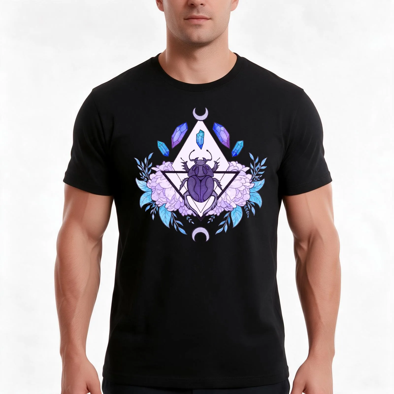 Scarab Queen | Nikury T-Shirt, Summer Casual Cotton Tee, Oversized Streetwear Tops, Vintage Graphic Print, Unisex Men Women