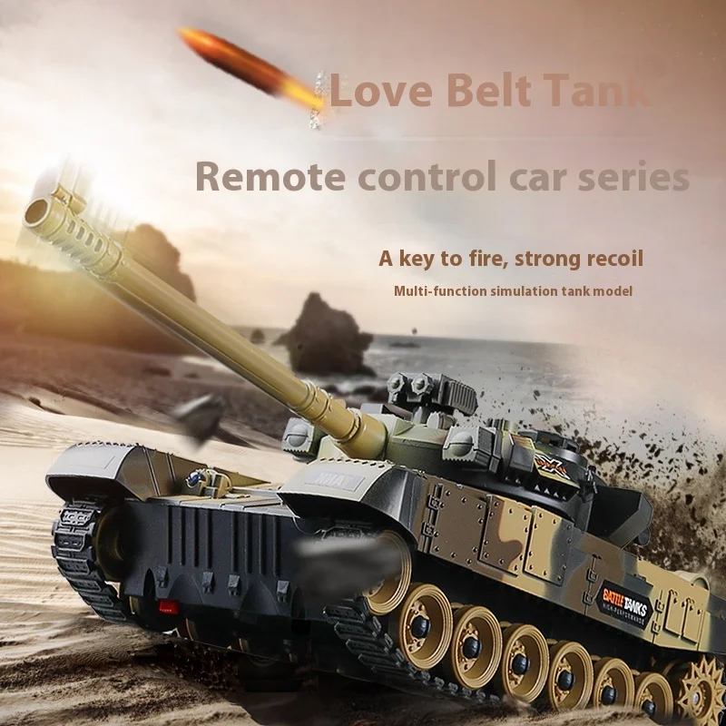 2.4g Remote-Controlled Tank Track Nine Channel All-Round Charging Electric Off-Road Simulated War Armored Vehicle Tank Model Toy