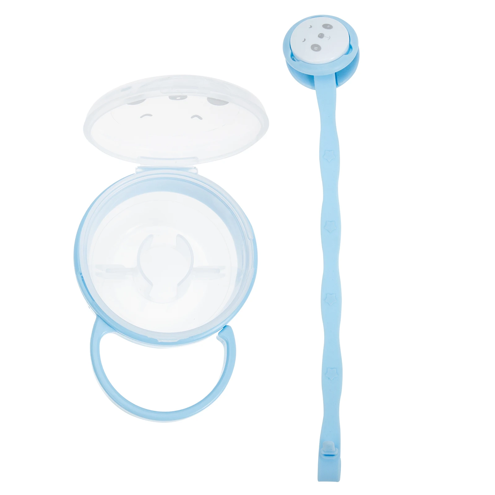 

2 Sets Pacifier Storage Box Transparent PP Silica Gel Organizer Portable Compact Size Safe Easy Clean Durable Baby Use Travel
