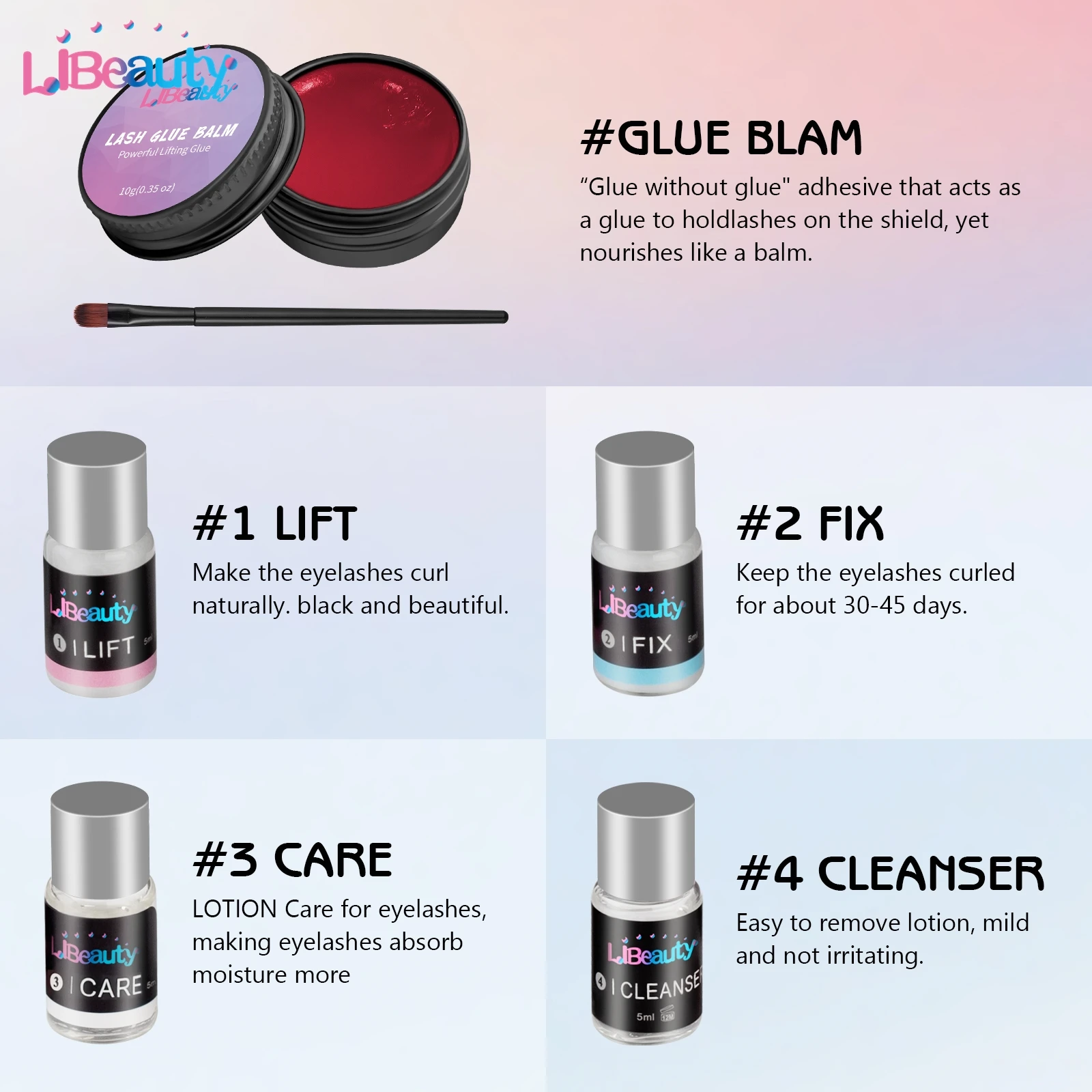 Libeauty-Kit de Levantamento de Pestanas, Lash Lift Glue, Perming de Pestanas, Enhancer, Curling, Eye Lash Maquiagem Ferramenta, 10g, 5-8 Mins