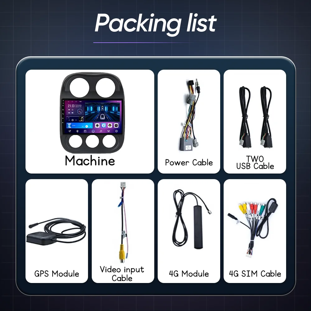 Android 15 Car DVD Radio Stereo Carplay DSP For Jeep Compass Patriot 2011 -2017 Auto Multimidia Player GPS Navigation NO 2Din 4G