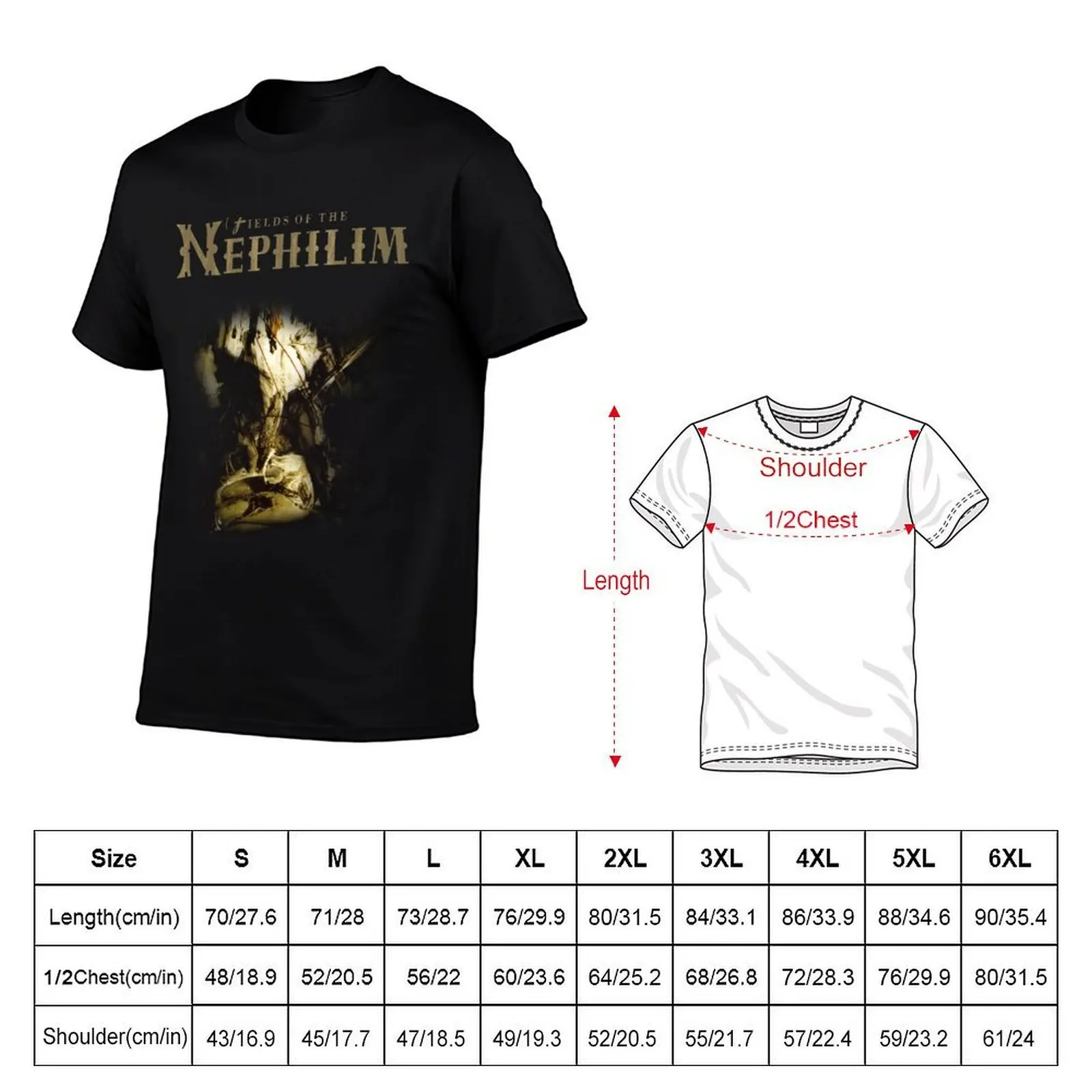 Fields of the Nephilim - Elizium T-Shirt fashion shirts heavyweights Men's cotton t-shirt