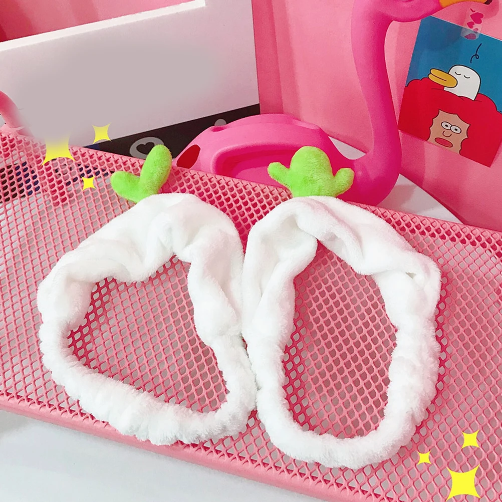 

2pcs Cactus Bean Sprout Headbands Soft Makeup Hairbands For Face Washing Sports Green Decorative Band Girls Fashion Hair Styling
