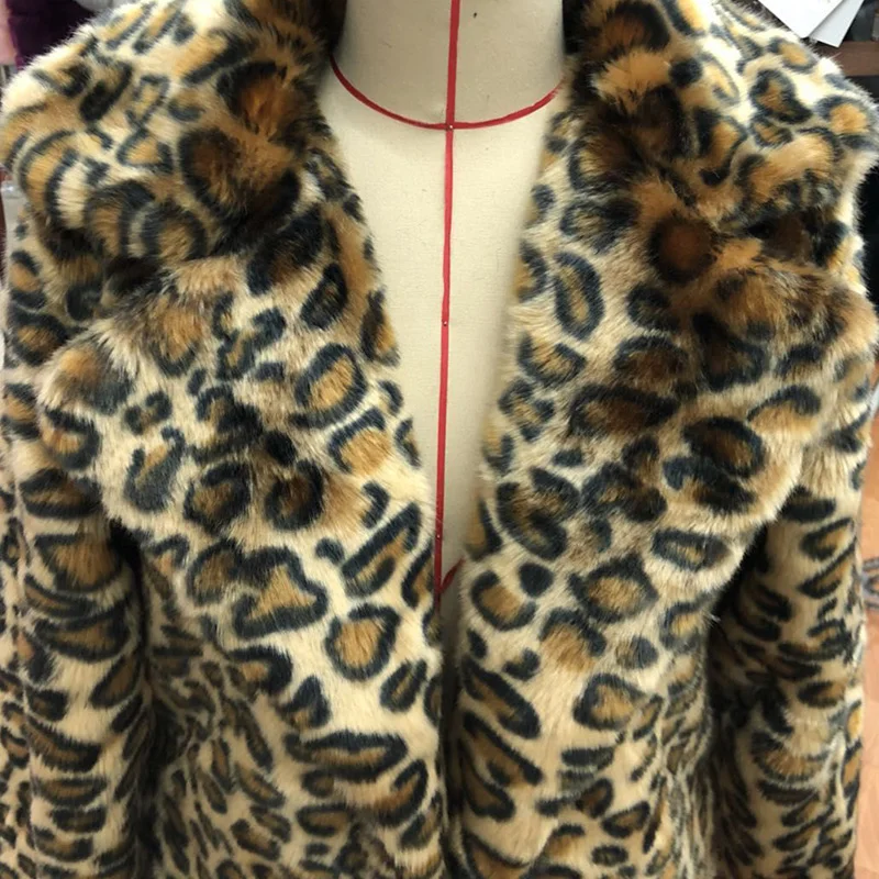 Luipaard Dikke Faux Fur Jas Vrouwen Herfst Winter Pluizige Maxi Warm Bovenkleding Luxe Bont Jas Elegante Mujer Bontjas Lange Jassen